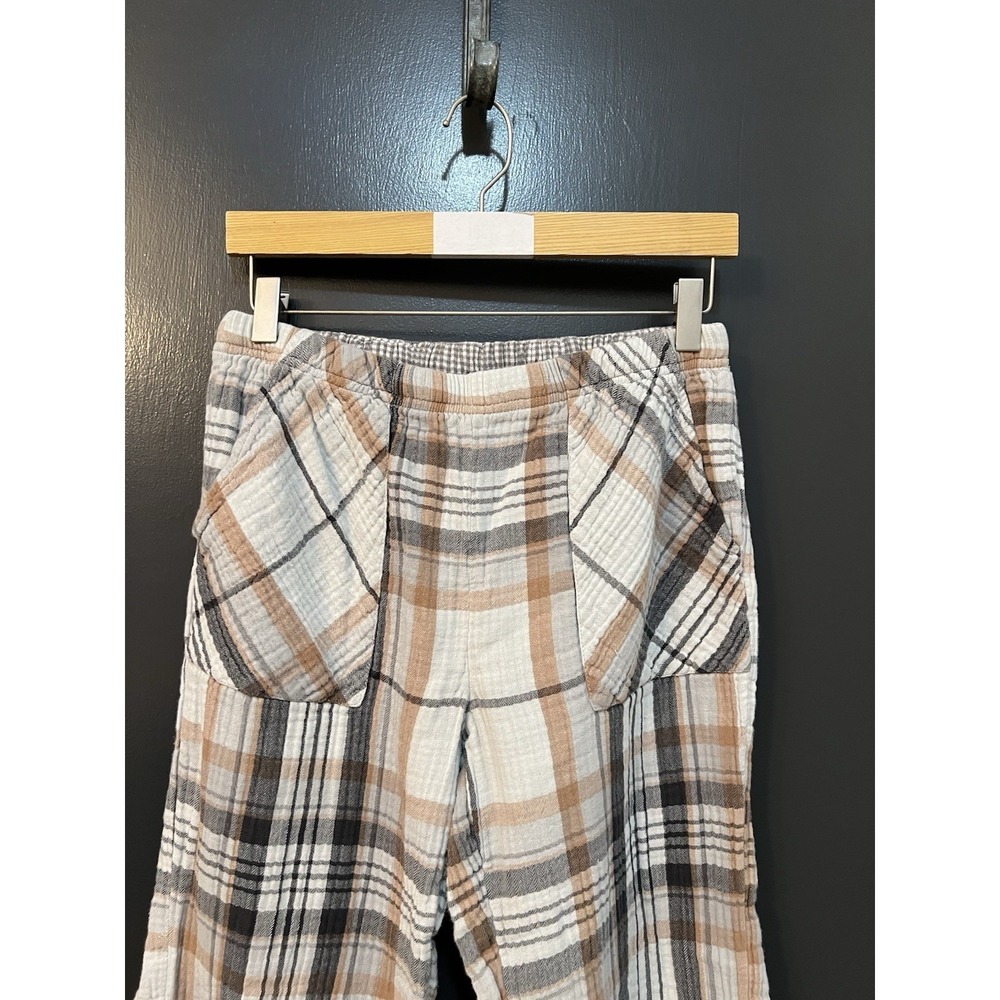 Aerie Women Sz S Plaid Cozy Lounge High Rise Soft Gauze Pajama Jogger Pants - Picture 2 of 5